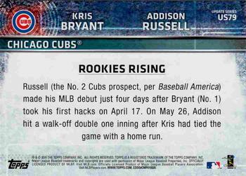 2015 Topps Update - Rainbow Foil #US79 Rookies Rising (Kris Bryant / Addison Russell) Back