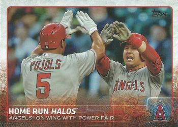 2015 Topps Update - Rainbow Foil #US213 Home Run Halos (Mike Trout / Albert Pujols) Front