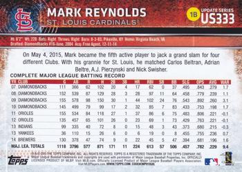 2015 Topps Update - Rainbow Foil #US333 Mark Reynolds Back