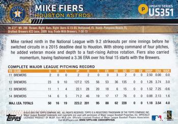 2015 Topps Update - Rainbow Foil #US351 Mike Fiers Back