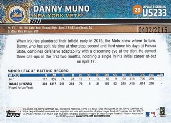 2015 Topps Update - Gold #US233 Danny Muno Back