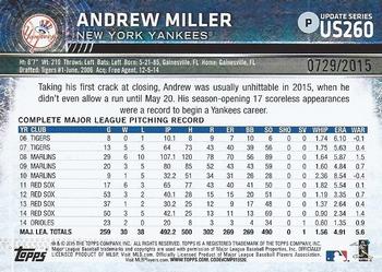 2015 Topps Update - Gold #US260 Andrew Miller Back