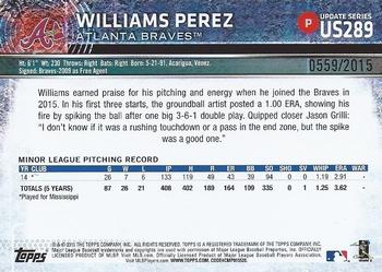 2015 Topps Update - Gold #US289 Williams Perez Back