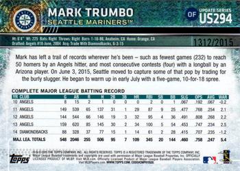 2015 Topps Update - Gold #US294 Mark Trumbo Back