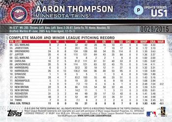 2015 Topps Update - Gold #US1 Aaron Thompson Back