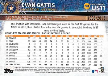 2015 Topps Update - Gold #US11 Evan Gattis Back