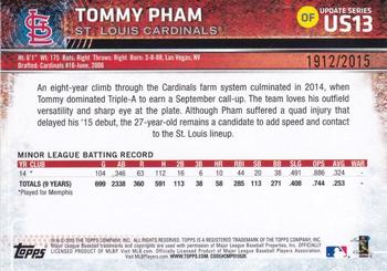 2015 Topps Update - Gold #US13 Tommy Pham Back