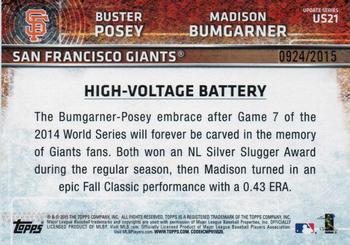 2015 Topps Update - Gold #US21 High-Voltage Battery Back