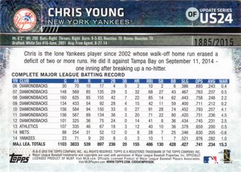 2015 Topps Update - Gold #US24 Chris Young Back