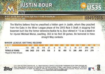 2015 Topps Update - Gold #US35 Justin Bour Back