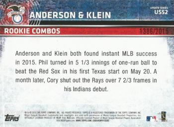 2015 Topps Update - Gold #US52 Cody Anderson / Phil Klein Back
