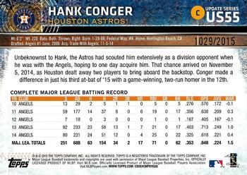 2015 Topps Update - Gold #US55 Hank Conger Back