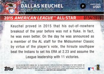 2015 Topps Update - Gold #US61 Dallas Keuchel Back
