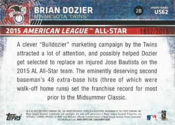 2015 Topps Update - Gold #US62 Brian Dozier Back