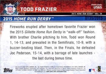 2015 Topps Update - Gold #US65 Todd Frazier Back