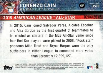 2015 Topps Update - Gold #US76 Lorenzo Cain Back