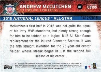 2015 Topps Update - Gold #US100 Andrew McCutchen Back