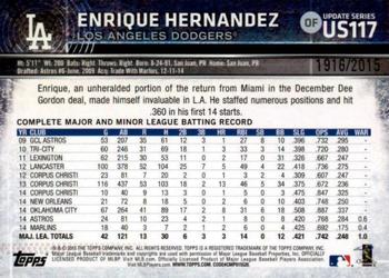 2015 Topps Update - Gold #US117 Enrique Hernandez Back
