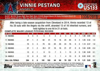 2015 Topps Update - Gold #US133 Vinnie Pestano Back
