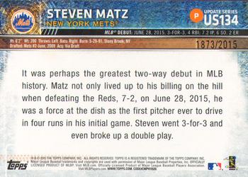 2015 Topps Update - Gold #US134 Steven Matz Back