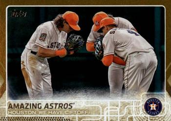 2015 Topps Update - Gold #US156 Amazing Astros (Colby Rasmus / Jake Marisnick / George Springer) Front