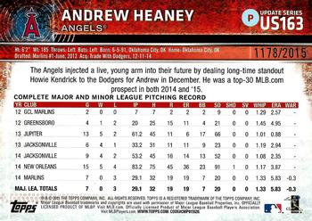 2015 Topps Update - Gold #US163 Andrew Heaney Back