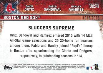 2015 Topps Update - Gold #US241 Sluggers Supreme (David Ortiz / Pablo Sandoval / Hanley Ramirez)  Back