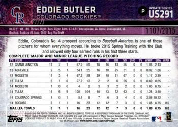 2015 Topps Update - Gold #US291 Eddie Butler Back