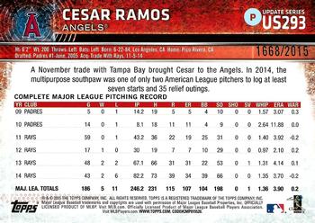 2015 Topps Update - Gold #US293 Cesar Ramos Back