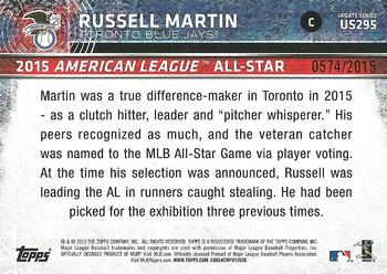 2015 Topps Update - Gold #US295 Russell Martin Back