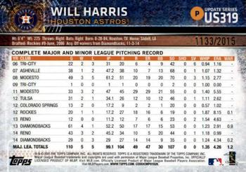 2015 Topps Update - Gold #US319 Will Harris Back