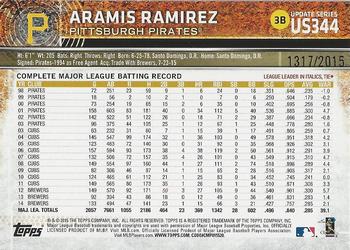 2015 Topps Update - Gold #US344 Aramis Ramirez Back