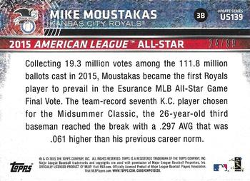 2015 Topps Update - Snow Camo #US139 Mike Moustakas Back