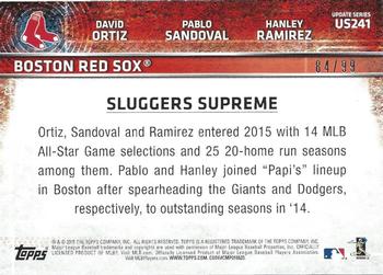 2015 Topps Update - Snow Camo #US241 Sluggers Supreme (David Ortiz / Pablo Sandoval / Hanley Ramirez) Back