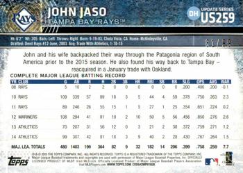 2015 Topps Update - Snow Camo #US259 John Jaso Back