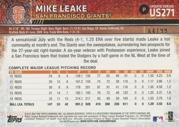 2015 Topps Update - Snow Camo #US271 Mike Leake Back