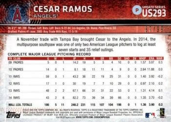 2015 Topps Update - Snow Camo #US293 Cesar Ramos Back
