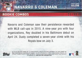 2015 Topps Update - Snow Camo #US298 Rey Navarro / Dusty Coleman Back