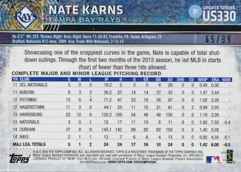 2015 Topps Update - Snow Camo #US330 Nate Karns Back