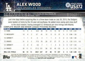 2015 Topps Update - Snow Camo #US372 Alex Wood Back