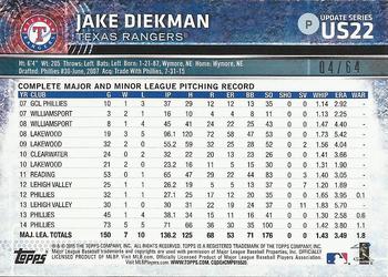 2015 Topps Update - Black #US22 Jake Diekman Back