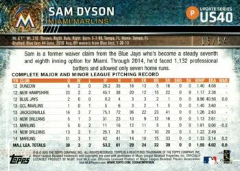 2015 Topps Update - Black #US40 Sam Dyson Back