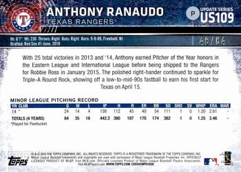 2015 Topps Update - Black #US109 Anthony Ranaudo Back