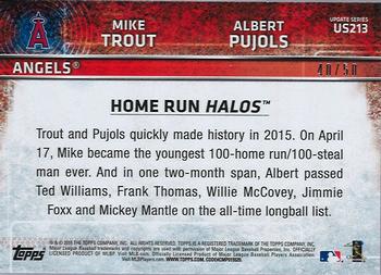 2015 Topps Update - Pink #US213 Home Run Halos (Mike Trout / Albert Pujols)  Back