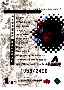 1999 Upper Deck Black Diamond - Mystery Numbers #M24 Travis Lee Back