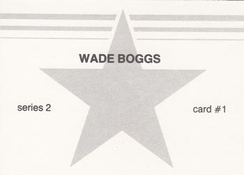 1988 Gray Star Series 2 Blue Border (unlicensed) #1 Wade Boggs Back