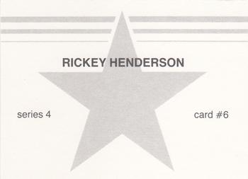 1988 Baseball Stars Series 4 (unlicensed) #6 Rickey Henderson Back