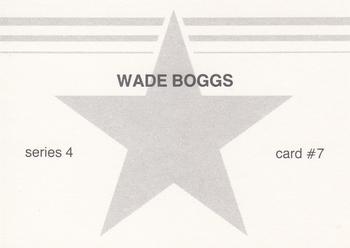 1988 Baseball Stars Series 4 (unlicensed) #7 Wade Boggs Back