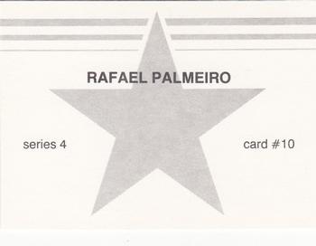 1988 Baseball Stars Series 4 (unlicensed) #10 Rafael Palmeiro Back