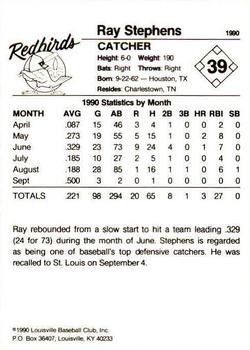 1990 Louisville Redbirds #39 Ray Stephens Back